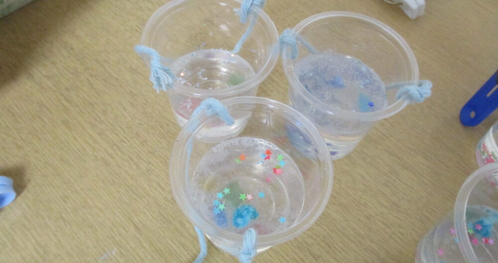 キラキラ石けん、作りました！
