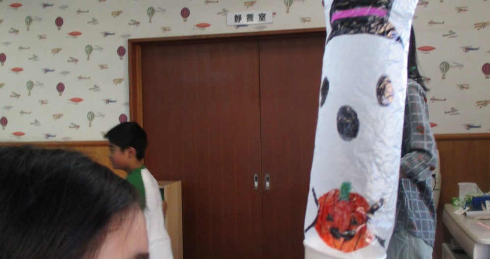 傘ぶくろでおばけ作り